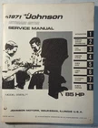 Omc JM-7110-A 1971 Johnson Hp 85ESL71 Model Outboard Service Manual Used. Price: $19.95.