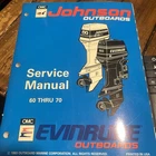 Omc Johnson Evinrude 1993 Outboard Service Manual Through 70 Pn: 500609 Used. Price: $29.95.