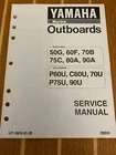 Yamaha (WW)50G 60F 70B 75C 90A Engine 09/9 Edition Service Manual Used. Price: $37.99.