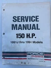 Mercury Force 90-823268 June 1994 150 Hp Outboard Service Used Manual BN38. Price: $16.95.