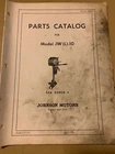 Johnson Outboard Motor Parts Catalog 376006 Model JW(L)-10 Sea Horse Used. Price: $12.00.