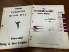 Used Oem 1966 33HP Ski-twin Elec. Evinrude Service Manual P/n 4282 33602 33603. Price: $24.00.