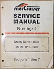 Used Mercury Mercruiser Service Manual #4 Sections Thru 90-86137 286. Price: $24.99.