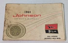 Johnson Outboards 1964 Owners Manual 1/2 Hp Sea Horse Models Mq-mql Vintage Used. Price: $12.59.