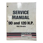 Force Outboards 90-823267, And 120 Hp. 1992 Models Service Manual Used. Price: $42.99.