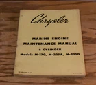 Original 1963 Chrysler Marine Engine Maintenance Shop Manual M170 M225A M225D Used. Price: $75.00.
