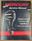 Mercury Marine Service Manual 75/90/115/125 Pro Xs Optimax P/n 90-8M0047659 Used. Price: $99.99.