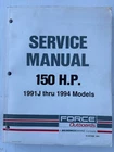Mercury Force 90-823268 June 1994 150 Hp Outboard Service Manual BN39 Used. Price: $19.49.