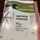 1974 Johnson Outboard Hp Service Manual JM.7409 Model 70ES74 70ESL74 70ESLR74 Used. Price: $29.95.