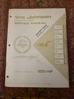 Johnson Omc 1972 Outboard Motor Service Manual Hp 125ESL72 Used. Price: $24.00.