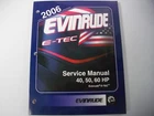 2006 Sd Brp Evinrude Outboard Factory Service Manual 5006570 40 60 Hp E-tec Used. Price: $52.99.