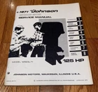 1971 Johnson Outboard Motor Marine Boat Service Manual Hp (JM-7111) 125ESL71 Used. Price: $14.99.