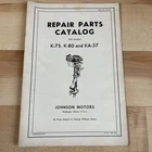 Johnson Motors Repair Parts Catalog Model K-75 K-80 KA-37 1951 50S Outboard Oem Used. Price: $14.50.