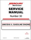 2000 Mercury Mercruiser 496CID 8.1L Gas Engine Service Manual Number 30 Usb New. Price: $19.95.
