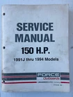 Mercury Force 90-823268 June 1994 150 Hp Outboard Service Manual BN38 Used. Price: $19.49.