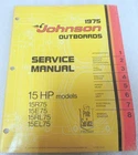 1975 Johnson Hp Models 15R75 15E75 15RL75 15EL75 Service Manual JM-7506 Used. Price: $18.49.