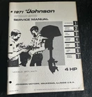 Factory 1971 Johnson Outboard Hp Service Manual P/n JM.7102 Model 4R71 4W71 Used. Price: $24.99.