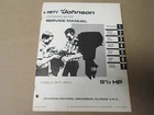 1971 Johnson Outboards Service Shop Manual 1/2 9.5HP 9R71 9RL71 New. Price: $154.99.