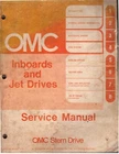 Omc Service Manual Inboards & Jet Drives Part No 981026 4/75 Used. Price: $13.00.