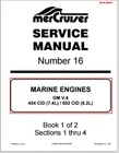 1996 Mercury Mercruiser Service Manual Number 16 Part No. 90-823224-2 796 Usb New. Price: $19.95.