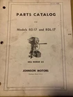 Johnson Outboard Motor Parts Catalog 376398 Models 17 And Rdl Sea Horse 25 Used. Price: $12.00.
