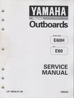 4/1995 Yamaha Marine Outboard E60H, LIT-18616-01-29 Service Manual (918) New. Price: $37.38.